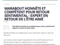 Marabout honnête et compétent pour retour sentimental - Expert en retour de l’être aimé